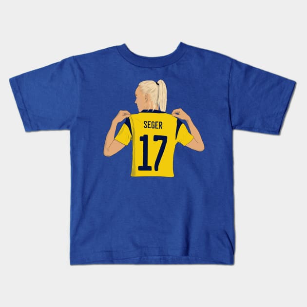 Caroline Seger Sweden Womens Football Euro 2022 Kids T-Shirt by Hevding